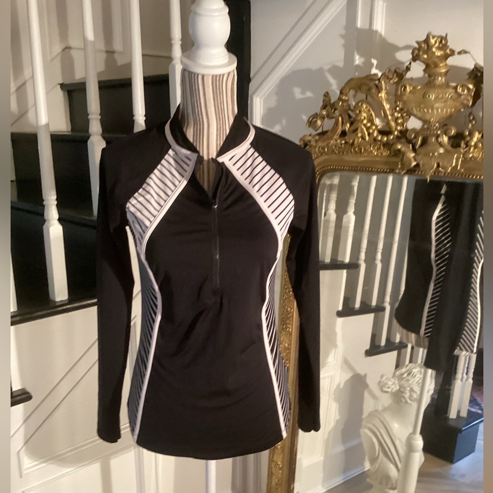 Athleta stripe zip up